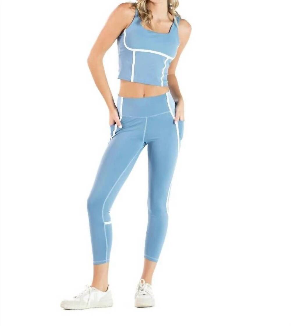 NEW SIMPLY SOUTHERN seamed princess leggings in blue